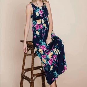 Emerald floral maxi dress